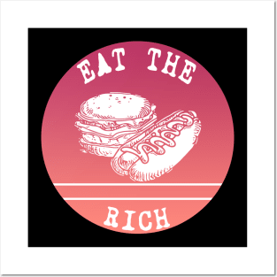 Eat The Rich Retro Cook Out Art Words Inside Red Summer Posters and Art